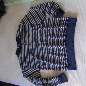 3/4 sleeve vintage nautical striped shirt